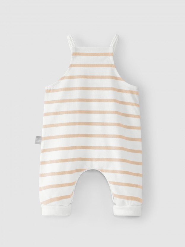 Striped dungarees with pockets
