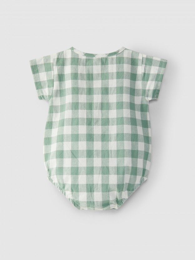 Bodysuit with checkered pockets