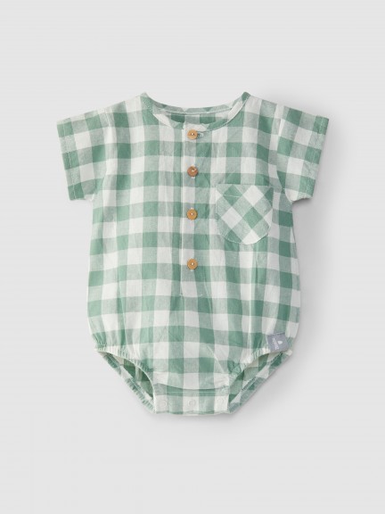 Bodysuit with checkered pockets
