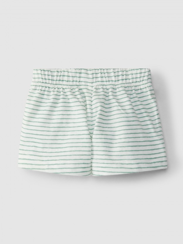 Striped pull-up shorts