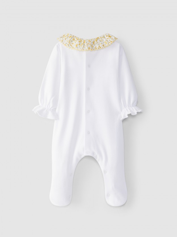 Babygrow flores com espiguilha