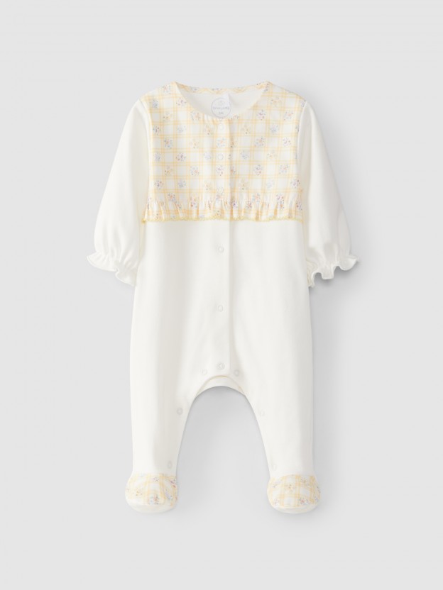 Tattersall and floral babygrow