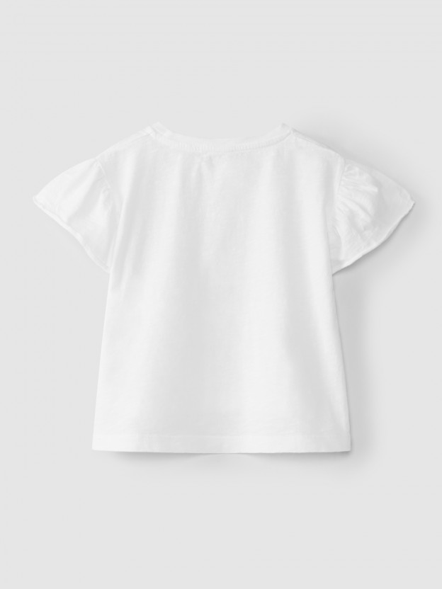 T-shirt ruffle sleeves