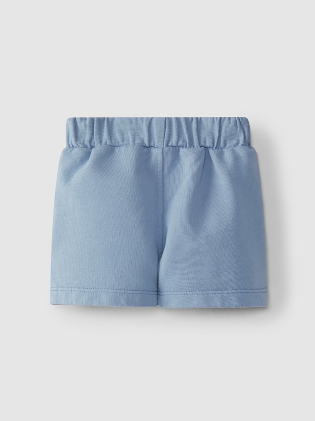 Shorts plush with jacquard jersey pockets