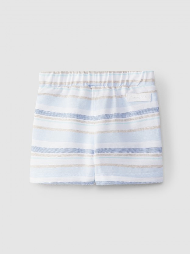 Pull-up shorts stripes in pique