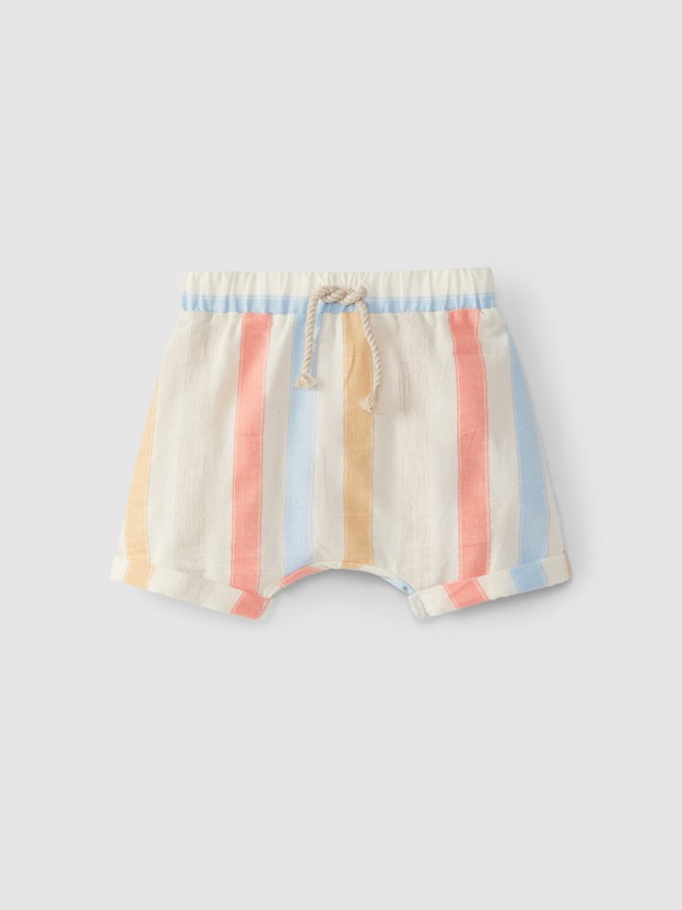 Shorts striped pull-up