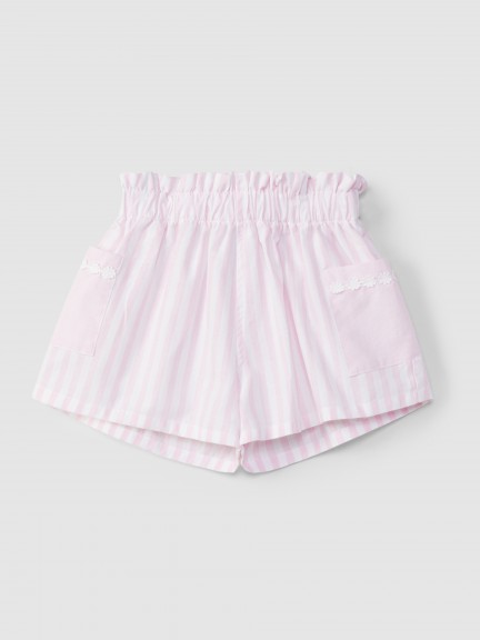 Cales pull-up riscas aplicao de flores bordadas
