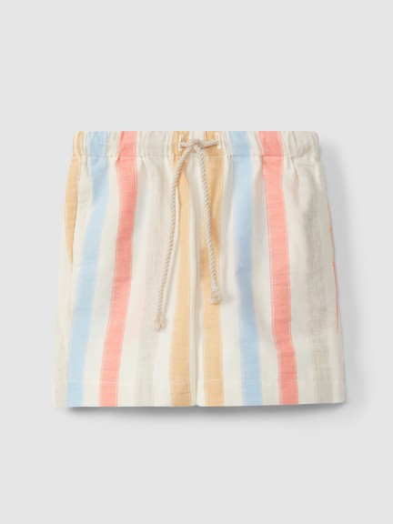 Striped shorts with three pockets