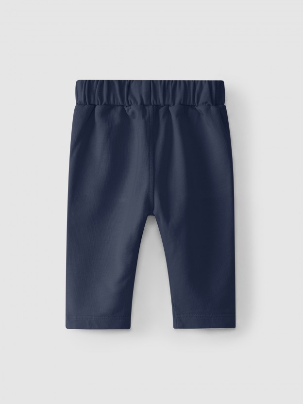 Pants in plush jacquard jersey pockets