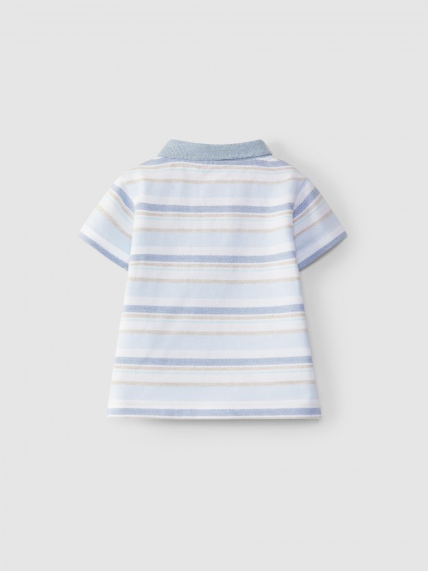 Polo shirt stripes in pique