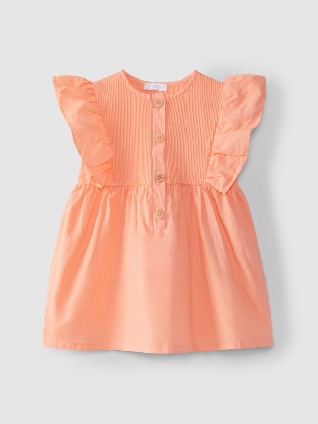Blusa com mangas de folho