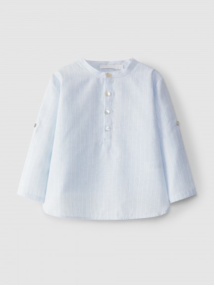 Shirt stripes cotton with linen