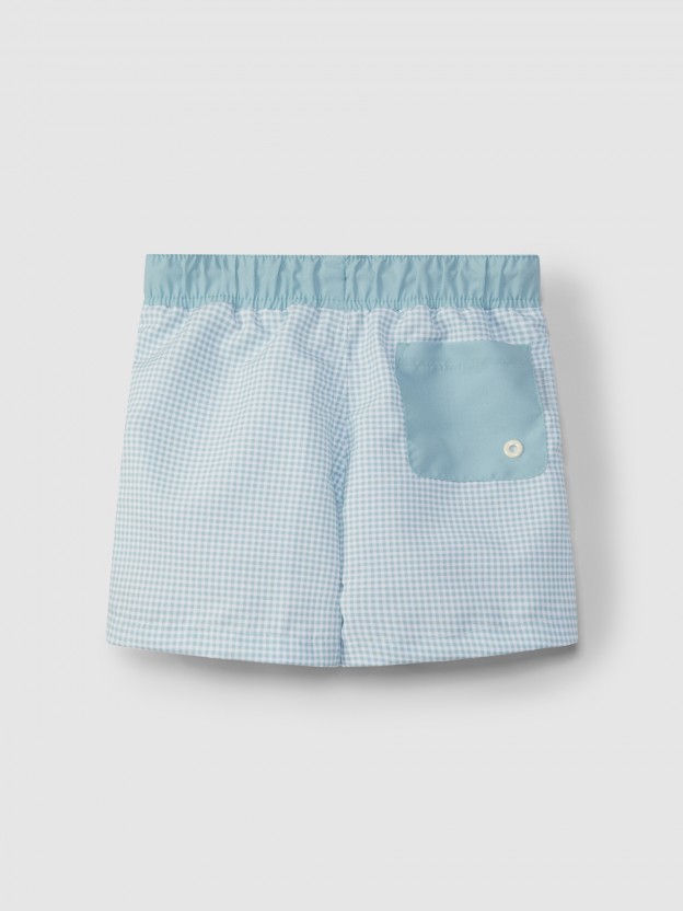 Thin stripe swim shorts with pocket