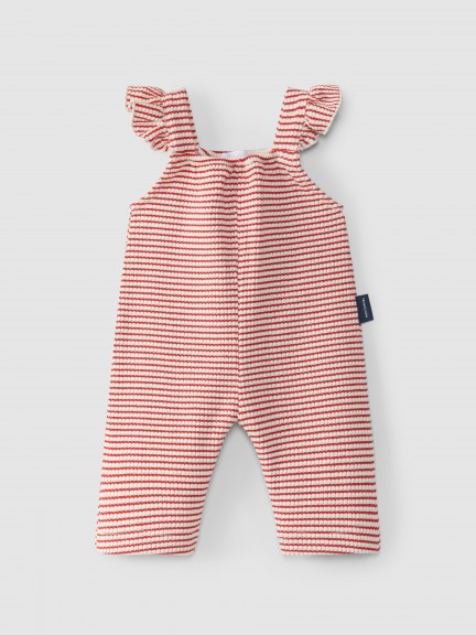 Striped jersey overalls