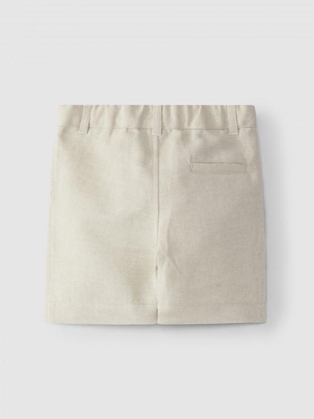 Blended twill shorts