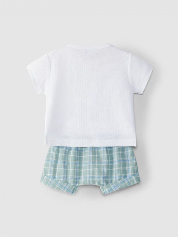 Printed two-piece T-shirt and shorts set