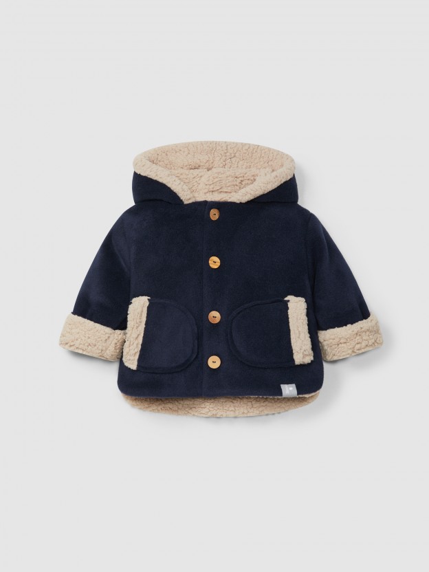 Fleece hooded jacket