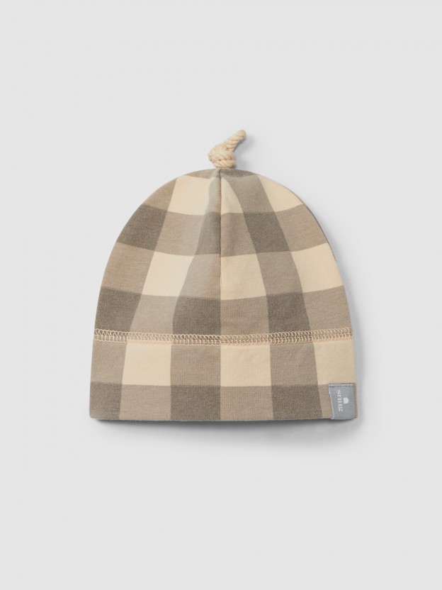 Bonnet carreaux avec nud