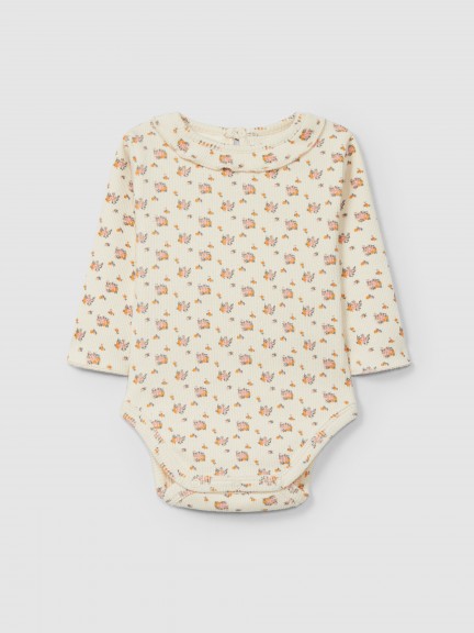 Body fleurs col  volant