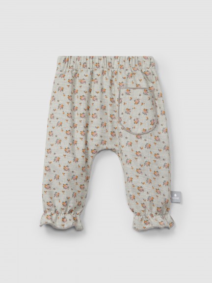 Triple gauze floral pull-up pants