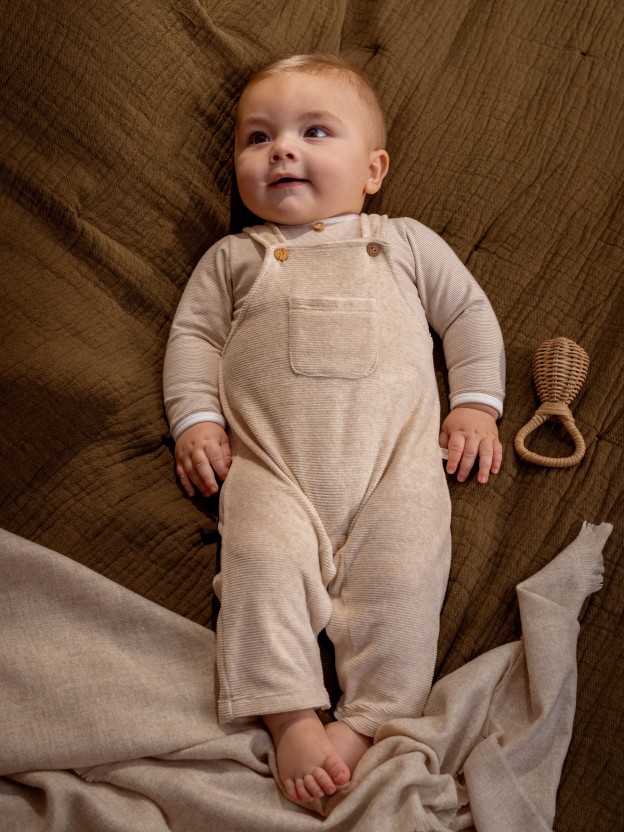 Mandarin collar bodysuit in organic cotton