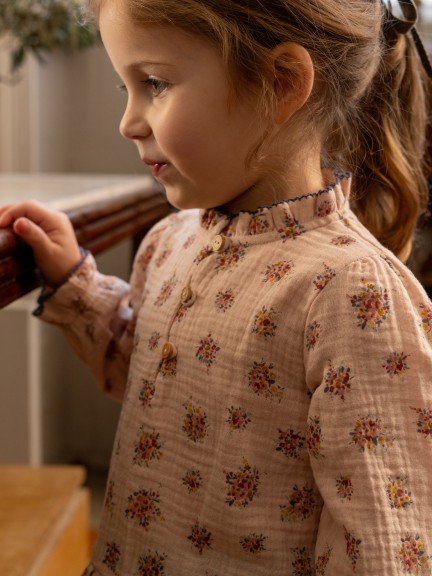 Blouse fleurs coton biologique