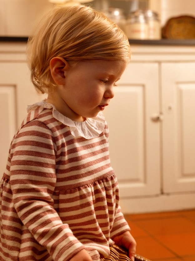 Dress in striped jersey knit