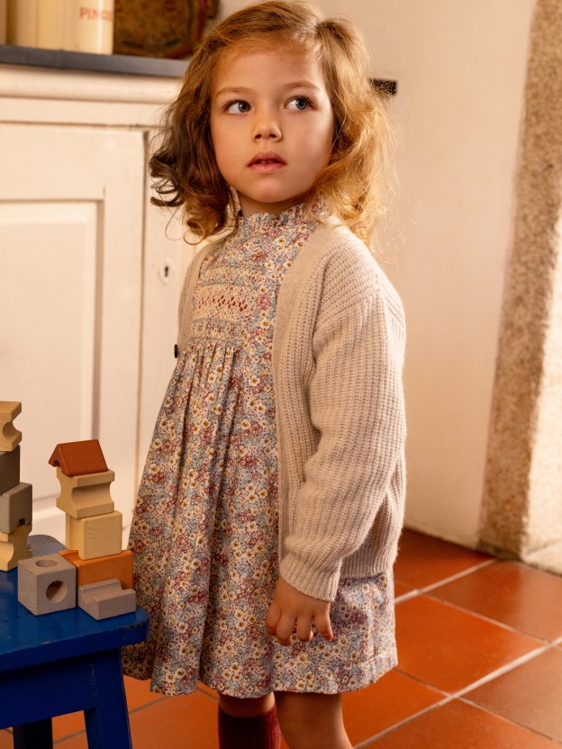 Floral dress with smocking