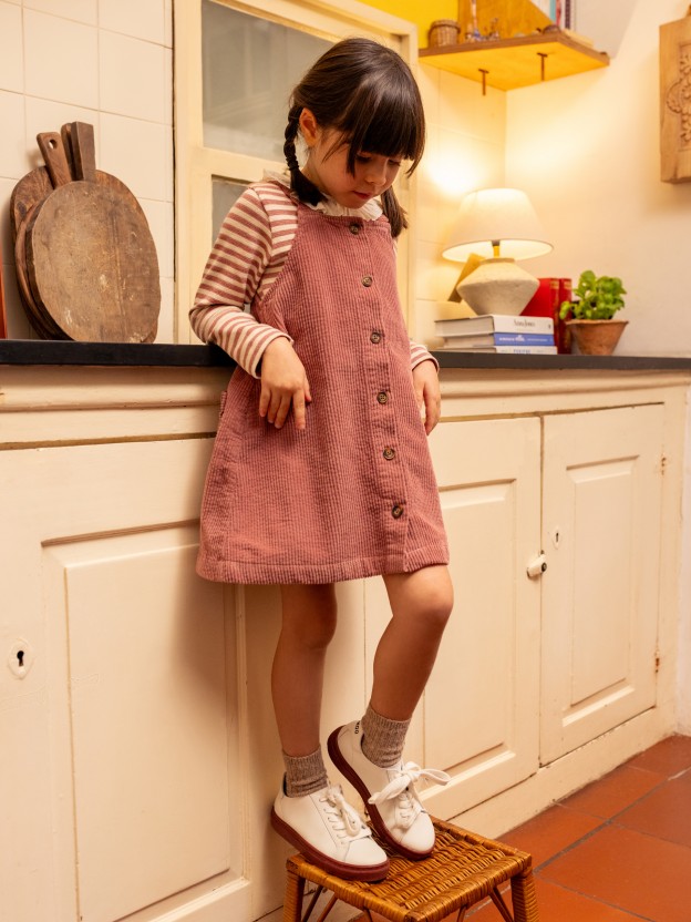 Corduroy dungaree dress