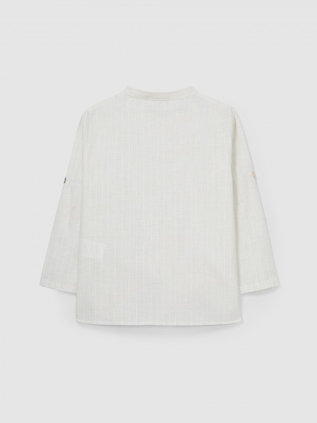 Camisa rayas algodn con lino