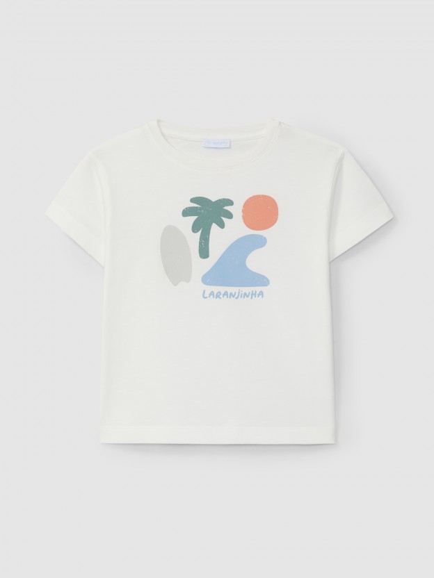 Camiseta estampado de ola