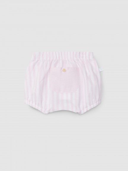 Striped diaper cover with pocket
