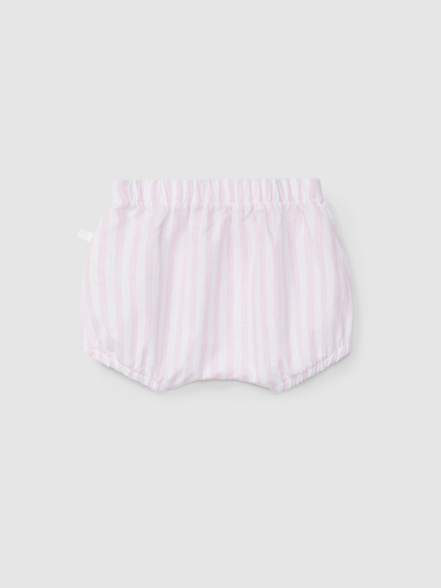 Striped diaper cover with pocket