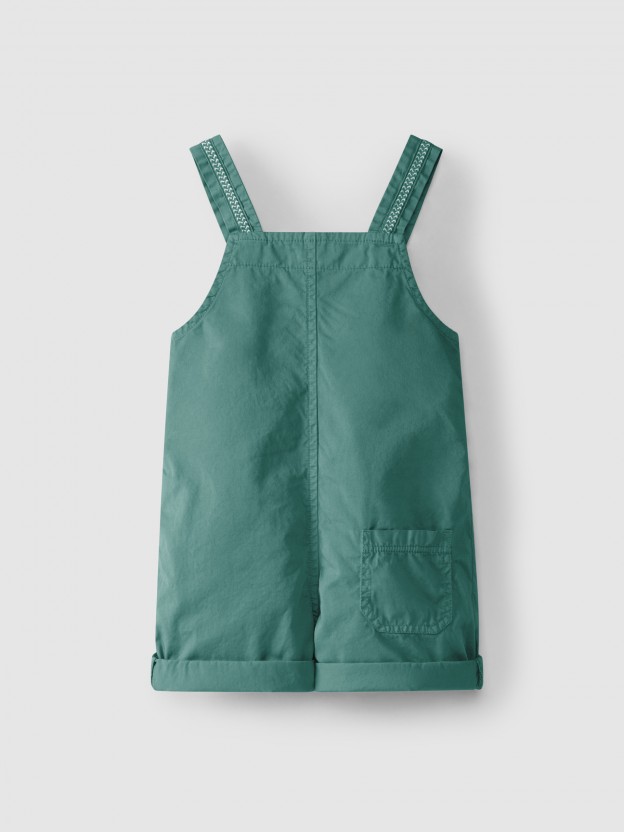 Short-leg dungarees with front pocket