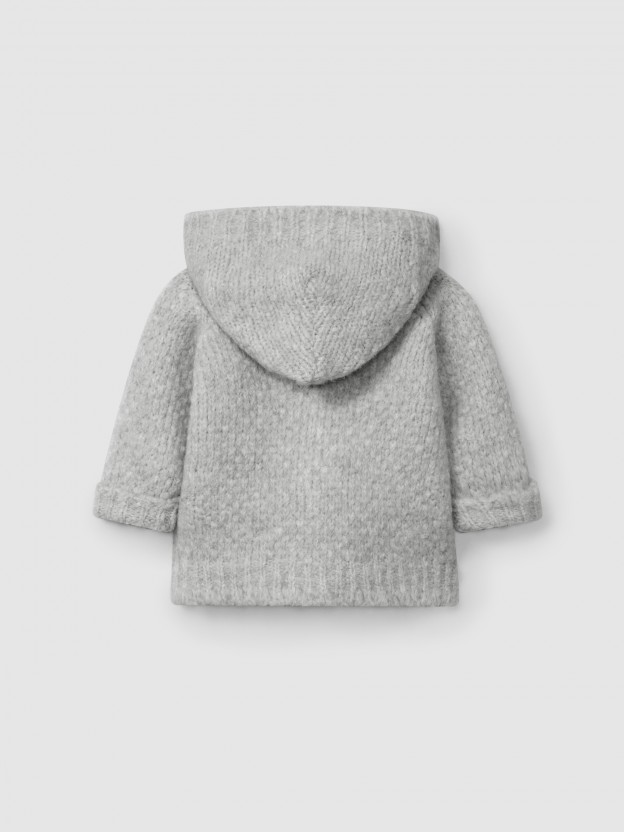 Gilet tricot  capuche