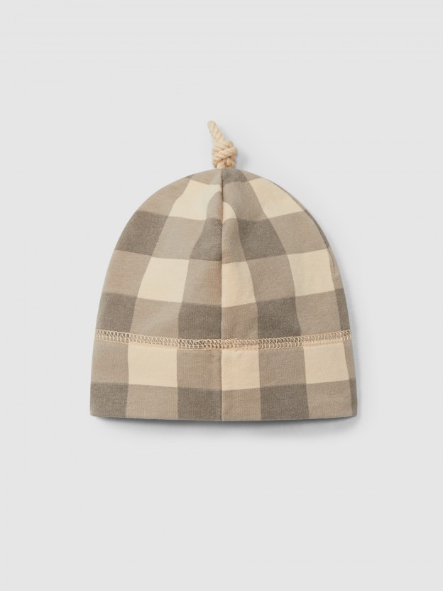 Bonnet carreaux avec nud