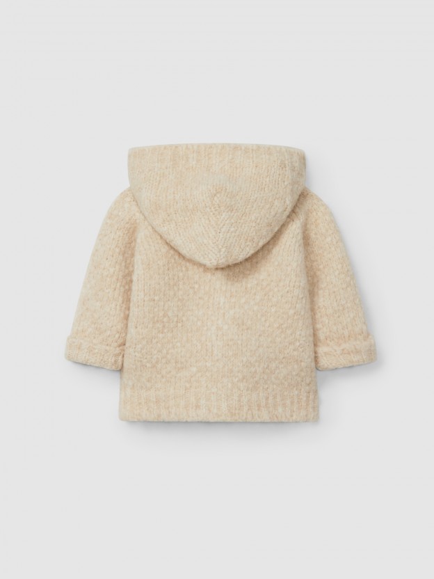 Gilet tricot  capuche