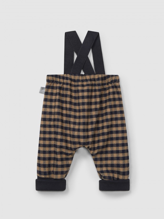 Plaid dungarees