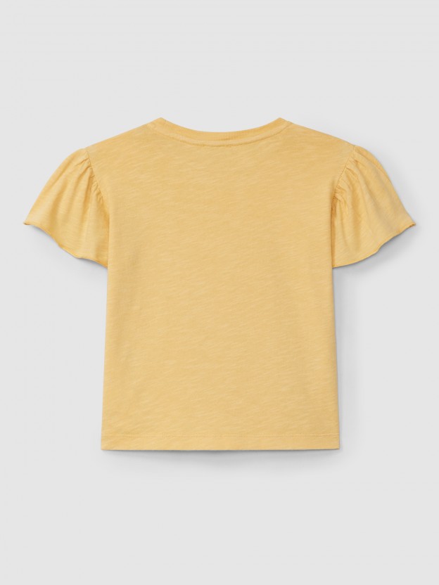 T-shirt ruffle sleeves