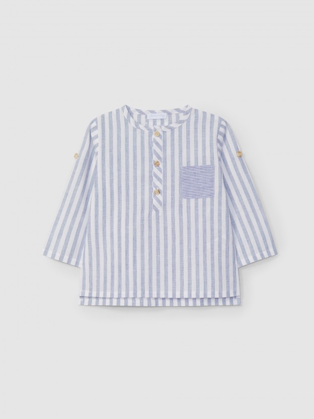 Striped shirt with pocket