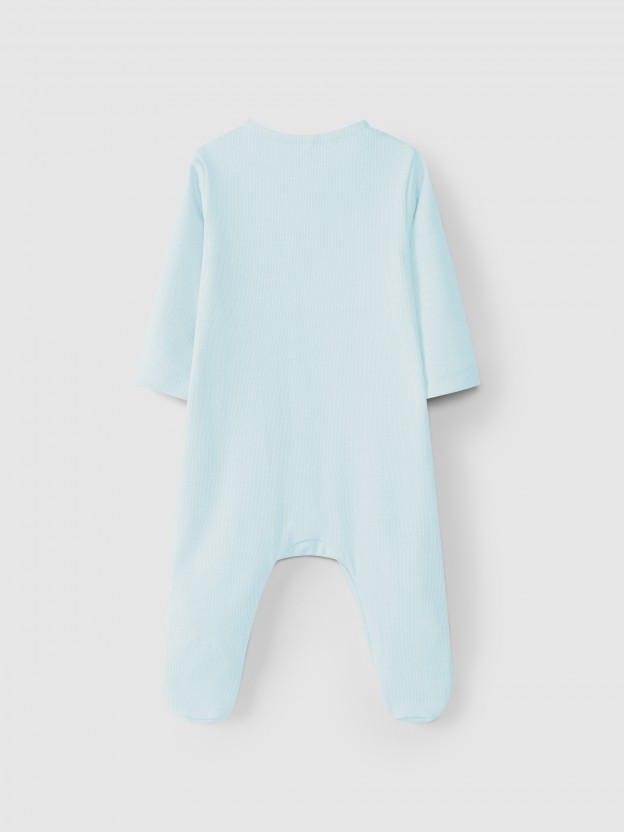 Babygrow  col rond  rayures fines