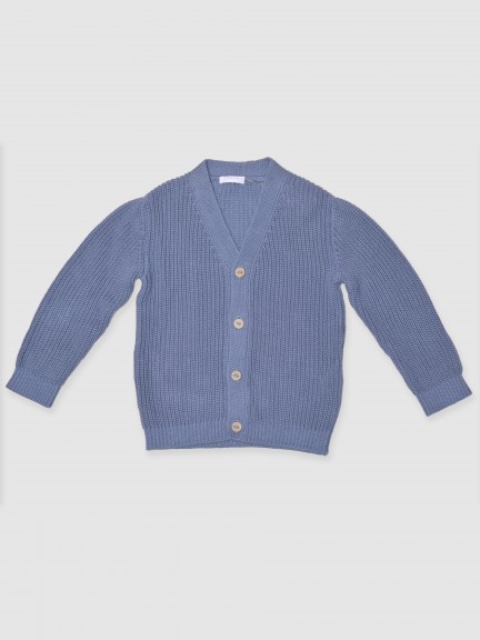 Wide stitch knitted cardigan