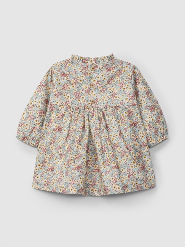 Floral dress with smocking