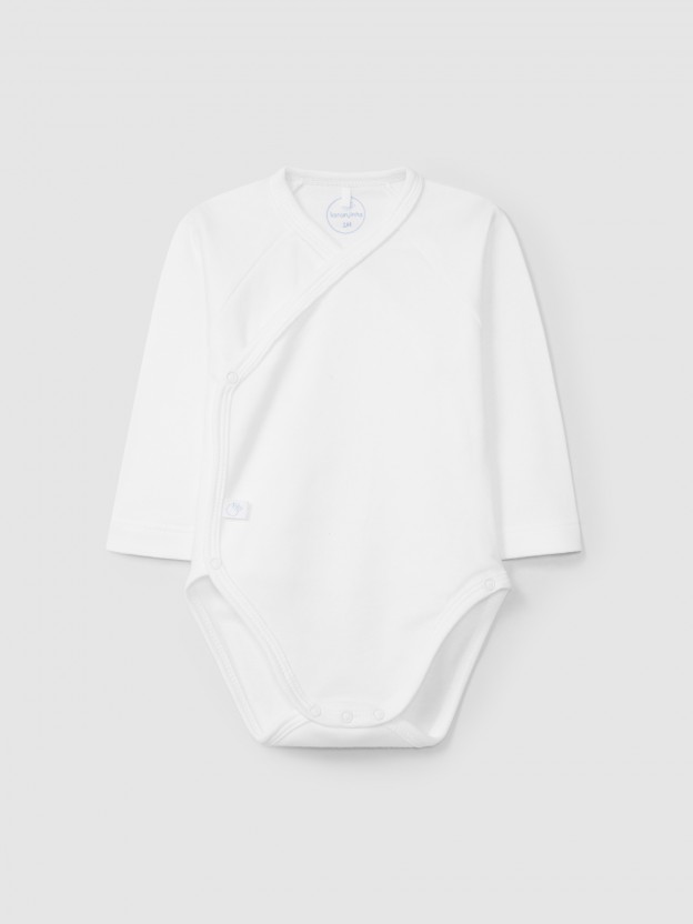 Plain crossover bodysuit with decorative detail