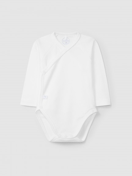 Plain crossover bodysuit with decorative detail