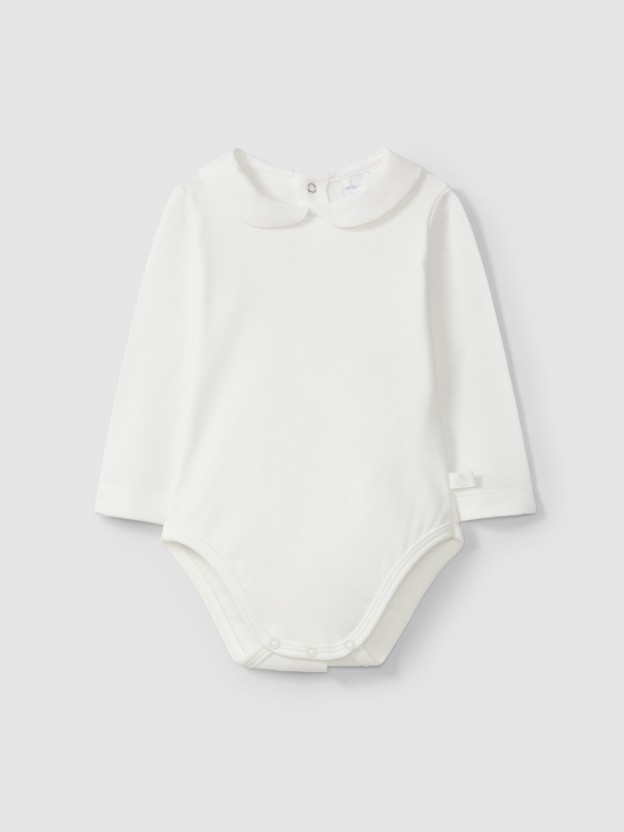 Long-sleeved bodysuit round collar