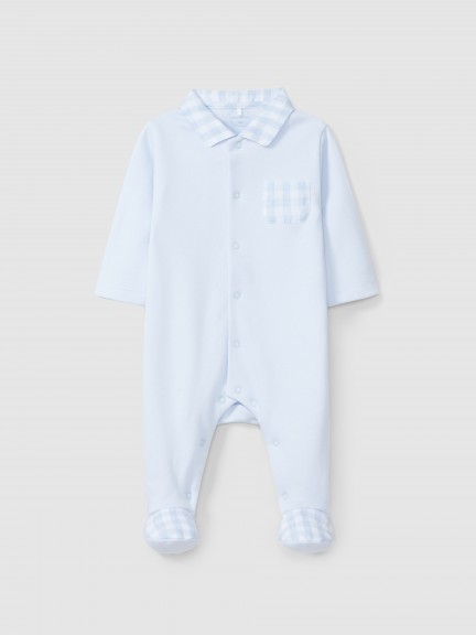 Babygrow avec poche carreaux vichy