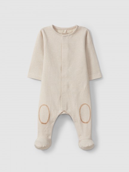 Babygrow  col rond imprim coton biologique