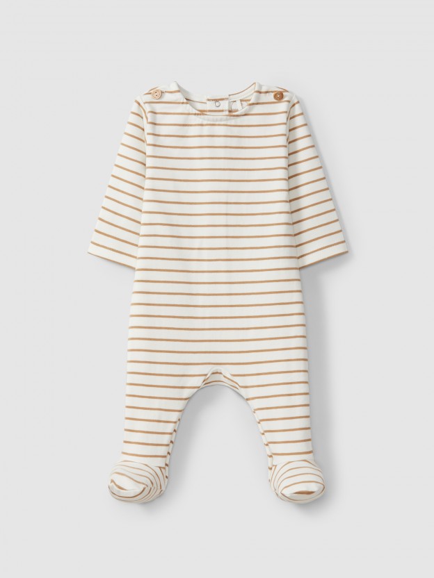 Babygrow algodo orgnico de riscas