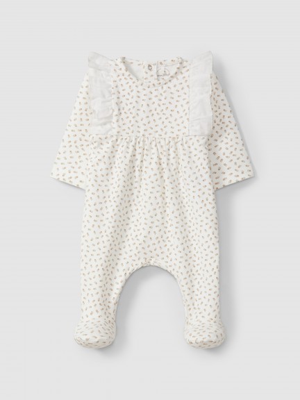 Babygrow coton biologique avec dtail de volant brod